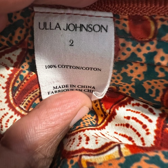 Ulla Johnson  Carla Cold Shoulder Cropped Floral Print Cotton Poplin Top Size 2 - Picture 8 of 8